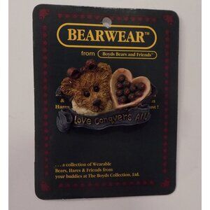 Boyds Bears Bearwear Brooch Lapel 95 Bailey, Love Conquers All Vintage - 26108